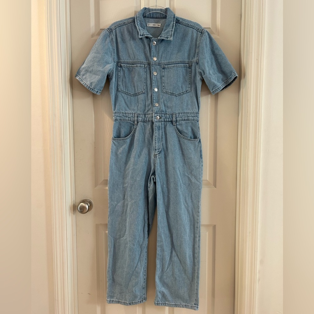 Mango Light Blue Denim Jumpsuit